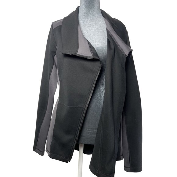 CAbi Womens Asymmetrical Zip Jacket Medium Black & Gray Polyester Spandex Blend - Picture 8 of 11